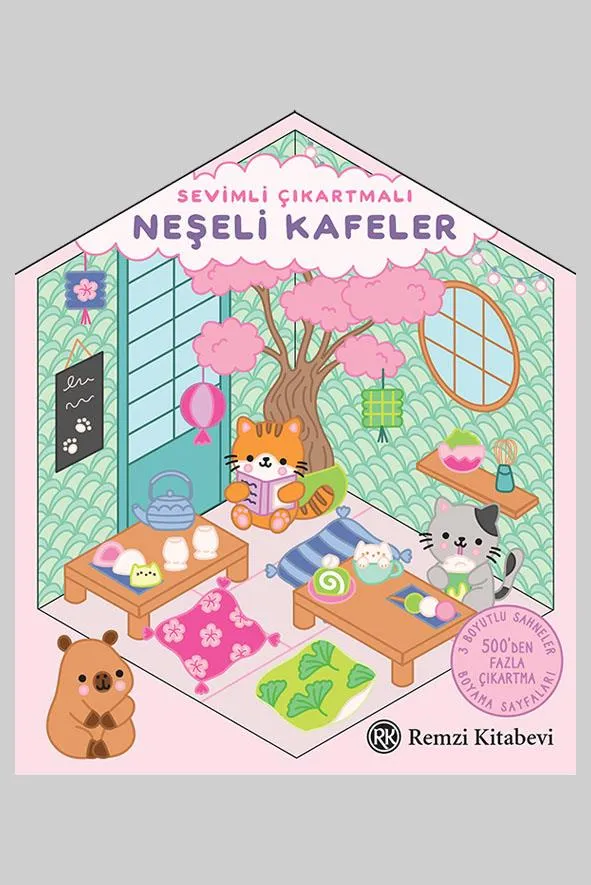 Sevimli Çıkartmalı Neşeli Kafeler